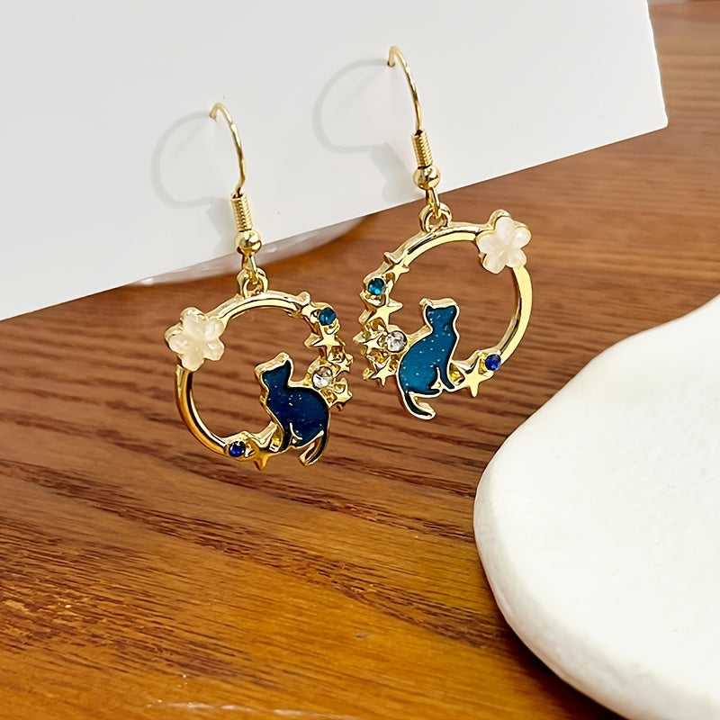Kitten Geometric Dangle Earrings - Cat Ear Jewelry