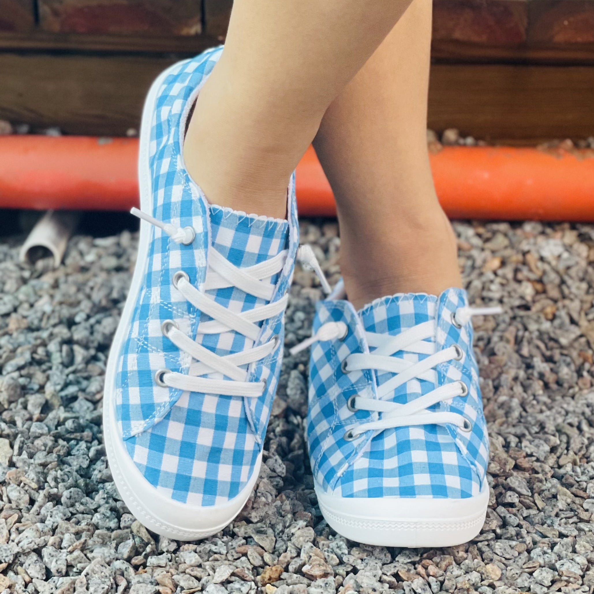 Plaid Canvas Shoes Women's Lace Up Lightweight Outdoor Casual Shoes
