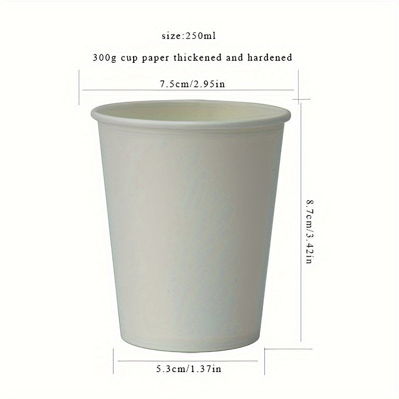 10pcs 250ml Hardened Paper Cup Pure Pattern Outdoor Party All Seasons