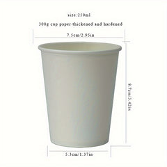 10pcs 250ml Hardened Paper Cup Pure Pattern Outdoor Party All Seasons