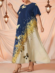  Glitter Butterfly Print Maxi Dress