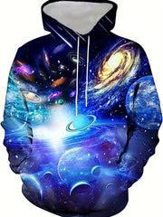 Universe Planet 3D Print Hoodie Men Autumn Winter
