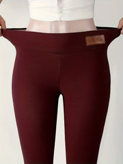 Plush Lined Thermal Pants High Waist Tights