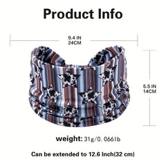 Boho Striped Print Headband Star Sports Sweatband Knot Bandana
