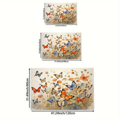 Colorful Butterfly Area Rug Decorative Carpet Polyester Textured Rug
