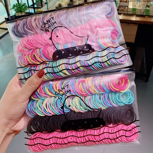 200 Hair Ties for Kids & Girls Elastic Polyester Hair Ties