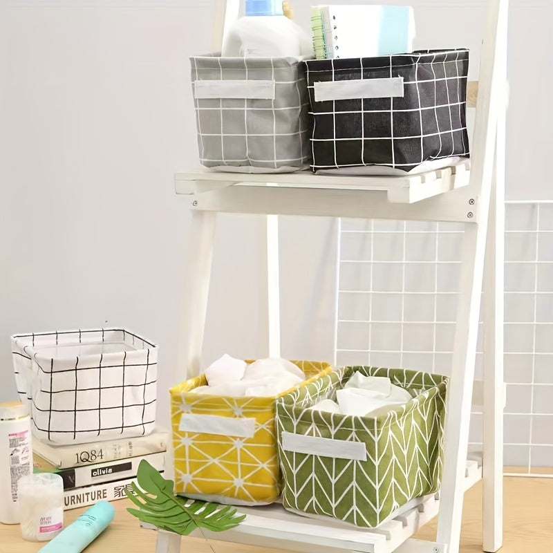 Fabric Storage Basket With Handle Desktop Sundries Box Organizer