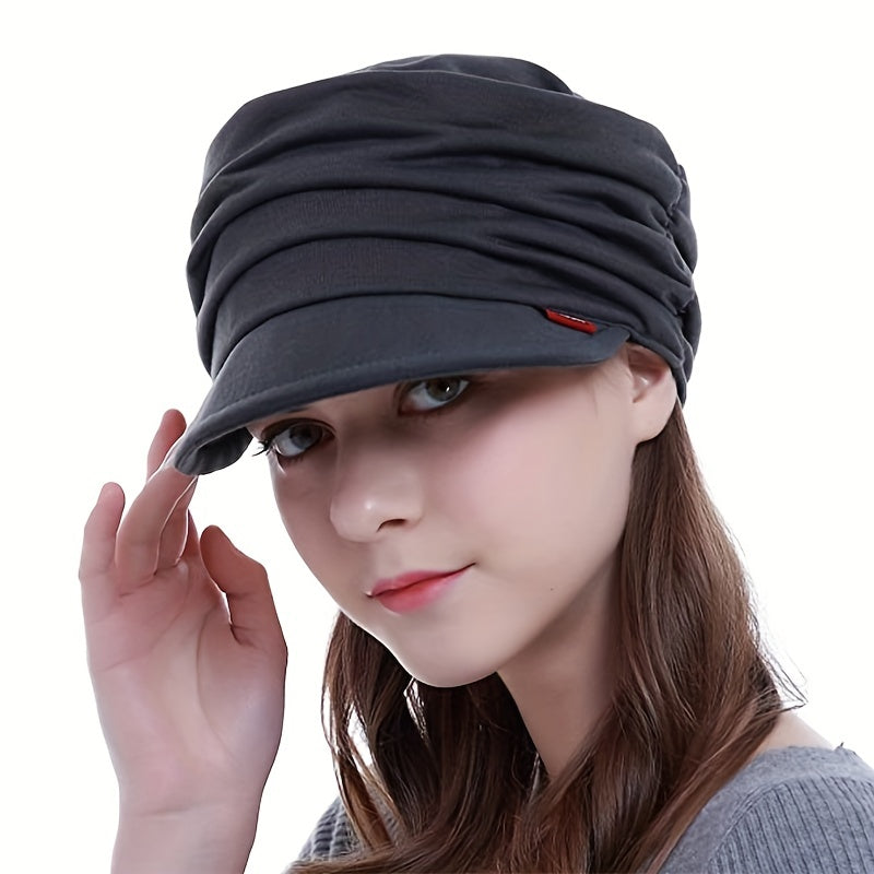 Women's Lightweight Ruched Newsboy Hat Flat Cap