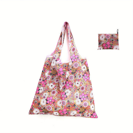 1pc Reusable Grocery Bags With Handles Foldable Washable Shopping Bags