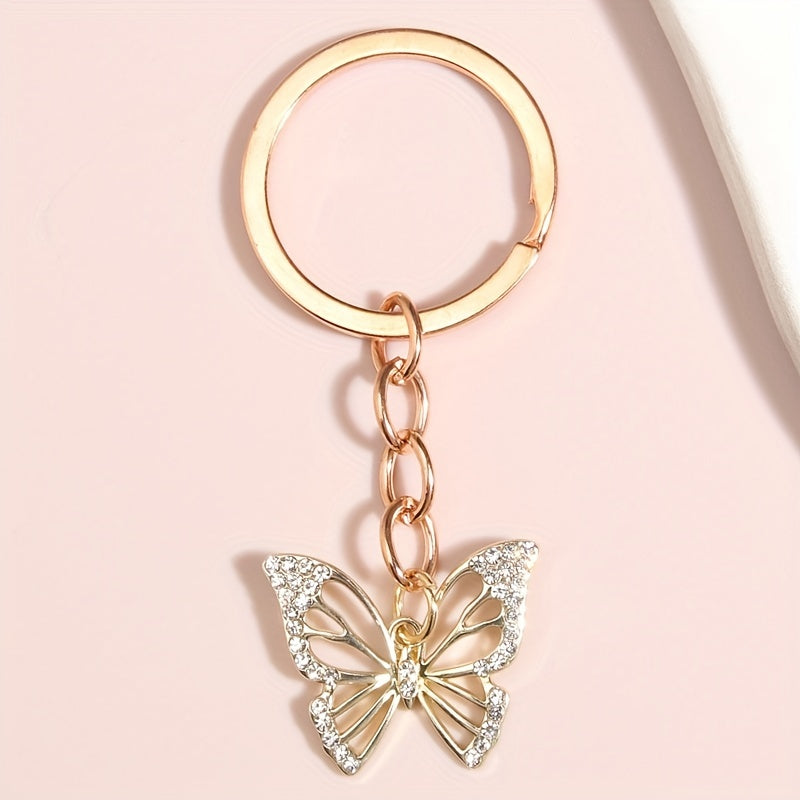 Butterfly Keychain Metal Key Ring Gift For Mom Friends