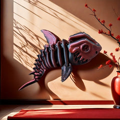 3D Printed Shark & Whale Figurine Movable Fish Decor