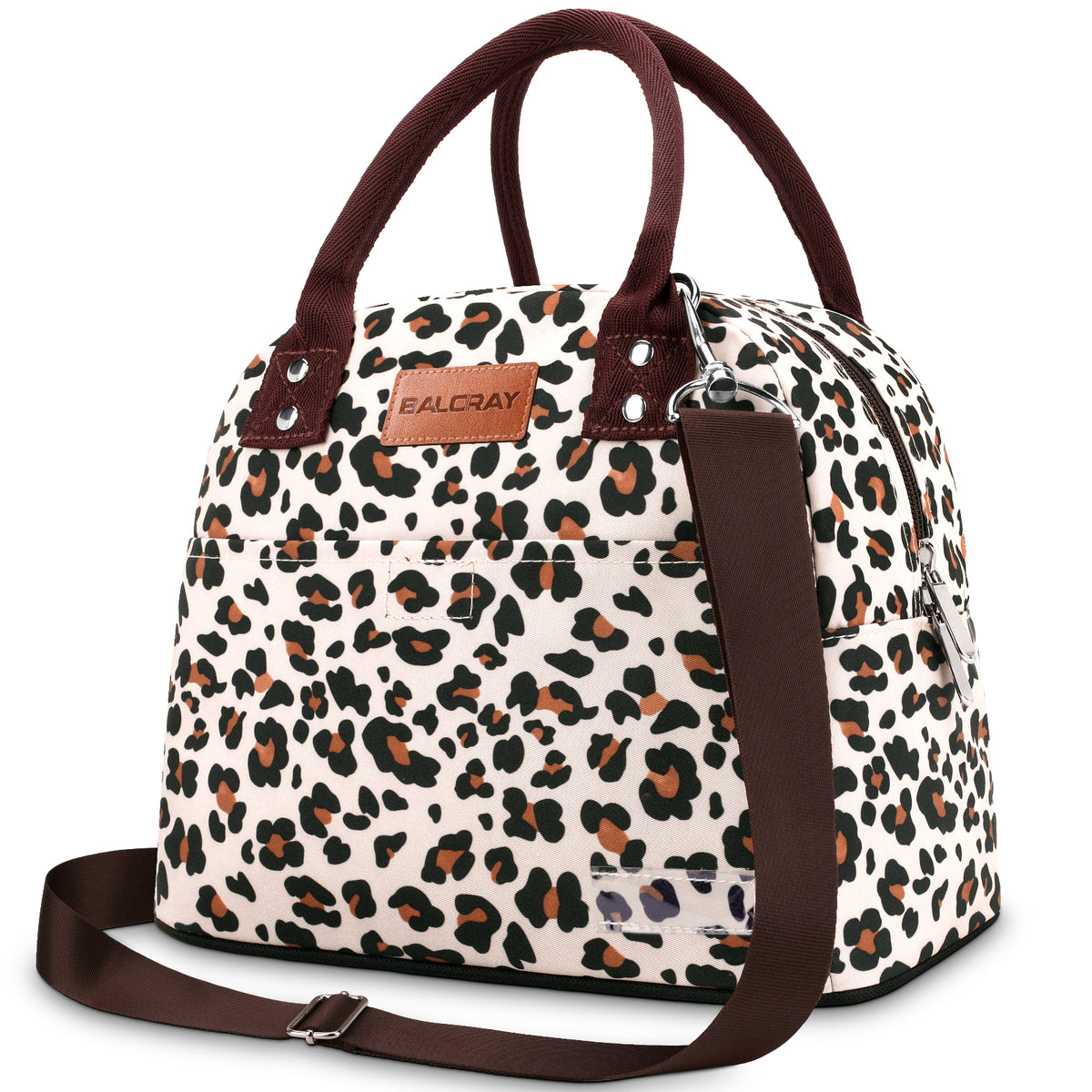 Leopard Lunch Bag Insulated & Reusable with Adjustable Strap