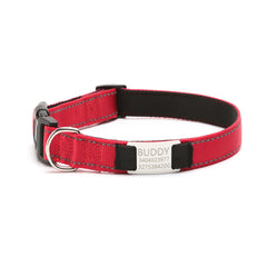 Reflective Dog Collars with Engraved Name Plate