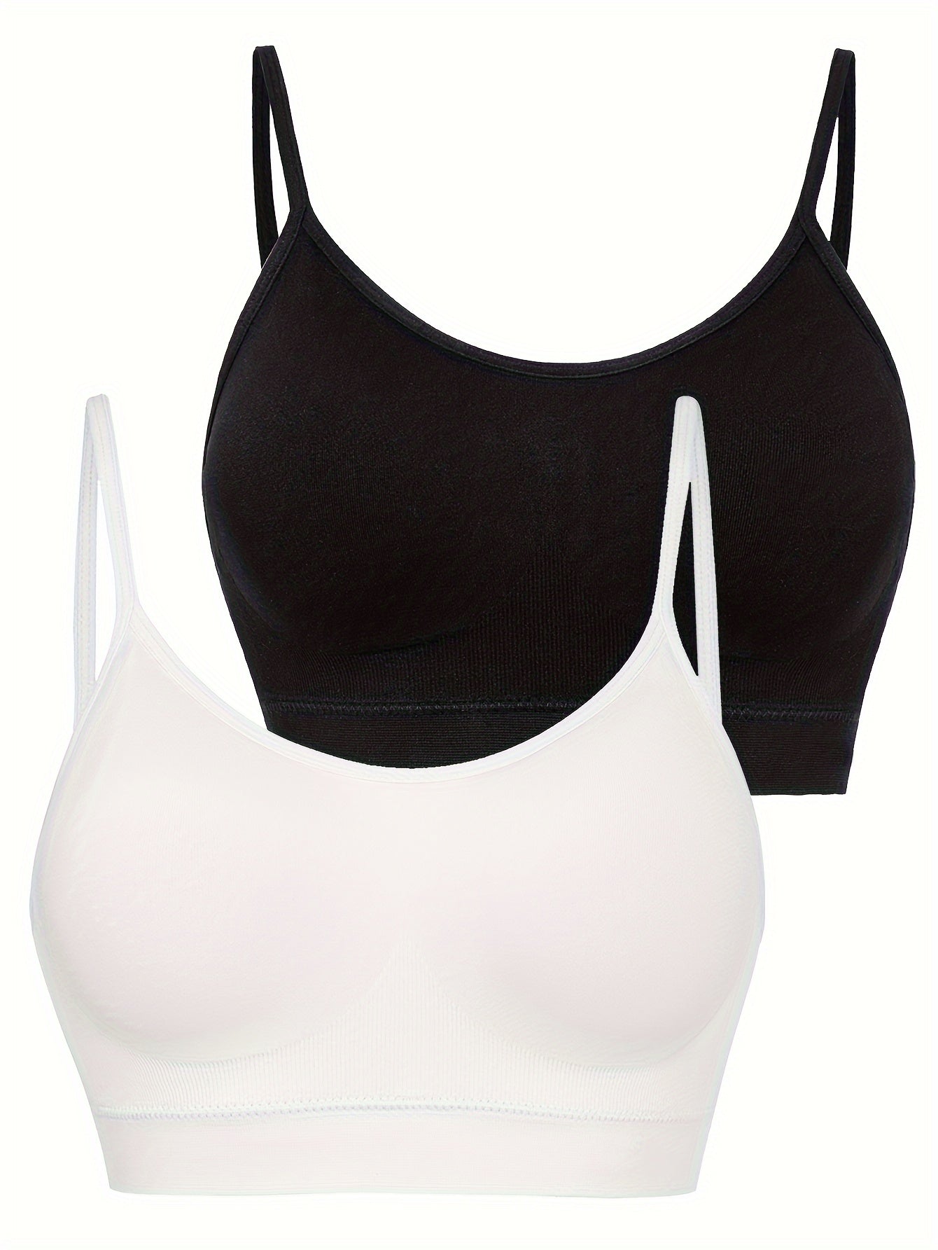 2 Pack Plus Size Seamless Padded Sports Bra Set