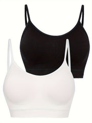 2 Pack Plus Size Seamless Padded Sports Bra Set