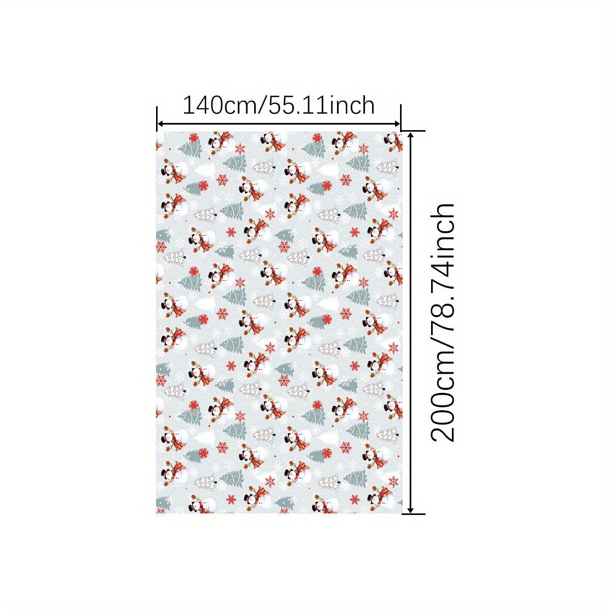 Polyester Merry Christmas Tablecloth Snowman Christmas Tree Design