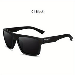 Men's Vintage Square Frame Polarized Sunglasses for Sports Fishing Driving