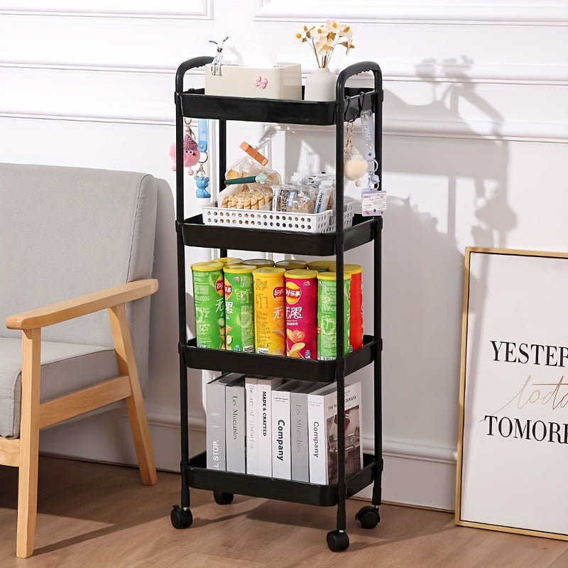 Small Cart Storage Rack with Wheels Household Bookshelf
