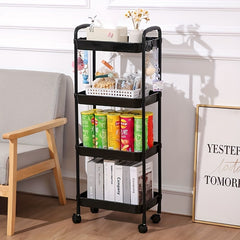Small Cart Storage Rack with Wheels Household Bookshelf