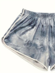 Women's Plus Tie Dye High Rise Sporty Shorts
