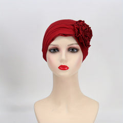 Elastic Turban Cap Solid Head Wrap Bandana Headwear Women Beanie Hats