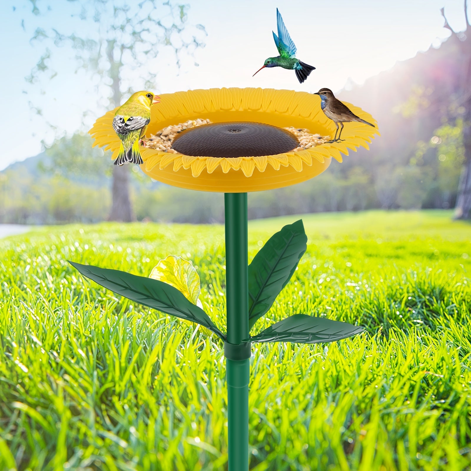 Sunflower Bird Feeder Outdoor Bird Bath Feeders Flower Shape Bird Feeding Tray