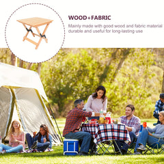 Portable Folding Wooden Stool For Outdoor Camping Picnic