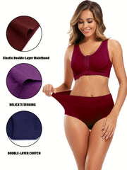 5 Seamless Solid Briefs Comfy Stretchy Intimates Panties Lingerie