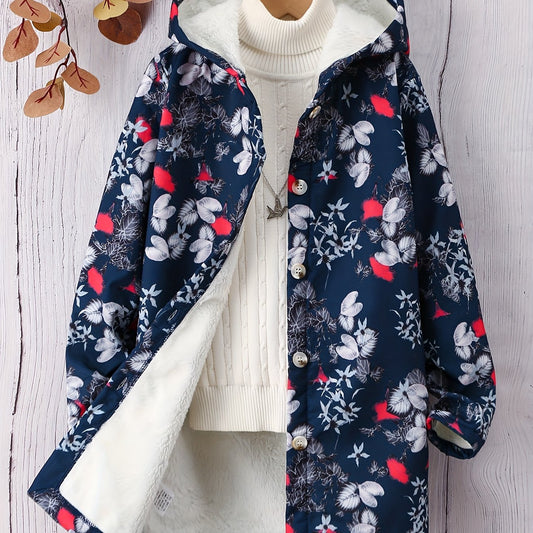 Girls Heavy Fleece Warm Hooded Winter Coat
