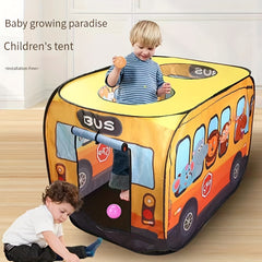 Interactive Cartoon Bus Game House Pops Open for Outdoor Fun