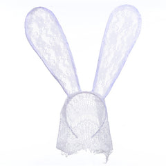 Halloween Lace Bunny Rabbit Ears Veil Mask Costume Party Roleplay