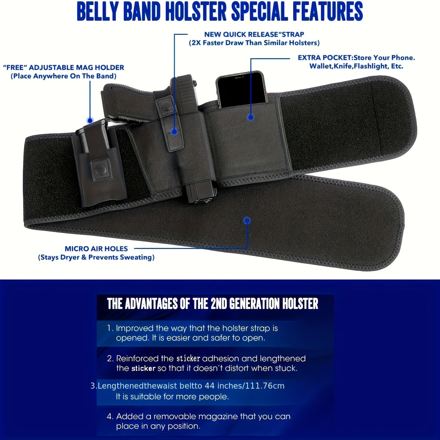 Outdoor Waist Holster for Concealed Carry with Quick Draw