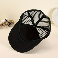 Rhinestone Skull Trucker Hat Mesh Unisex Baseball Cap Adjustable
