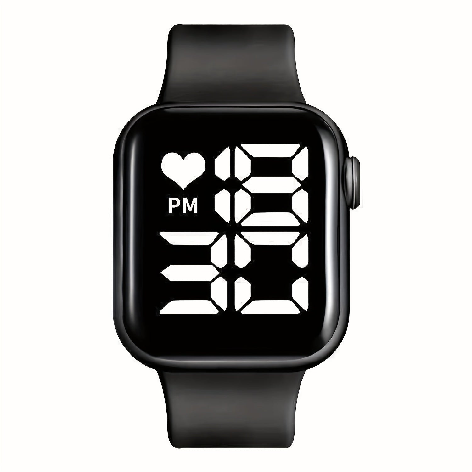 LED Screen Electronic Watch With Silicone Band Boys Girls Gift