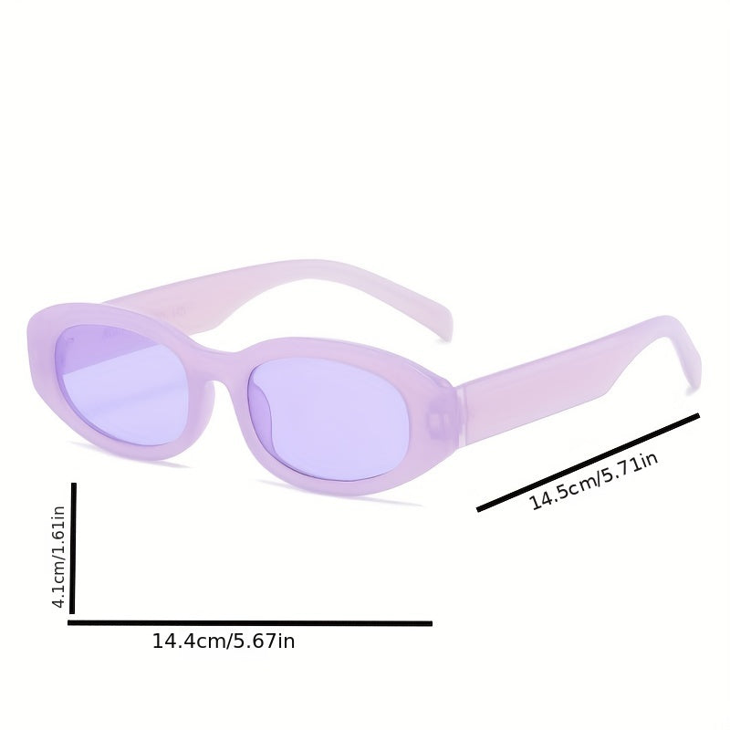 Y2K Oval Sunglasses Jelly Beach Party UV400
