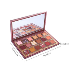 18-Color Long-Lasting Eyeshadow Palette with Various Finishes