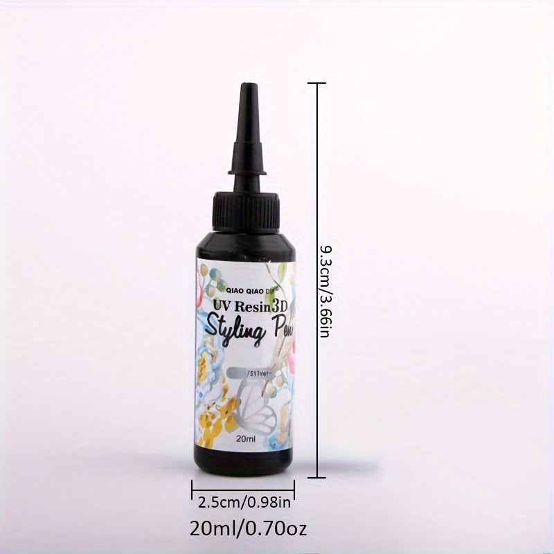 20ml 3D Gel Pen with Metal Tip and Flower Stencils for Crafting