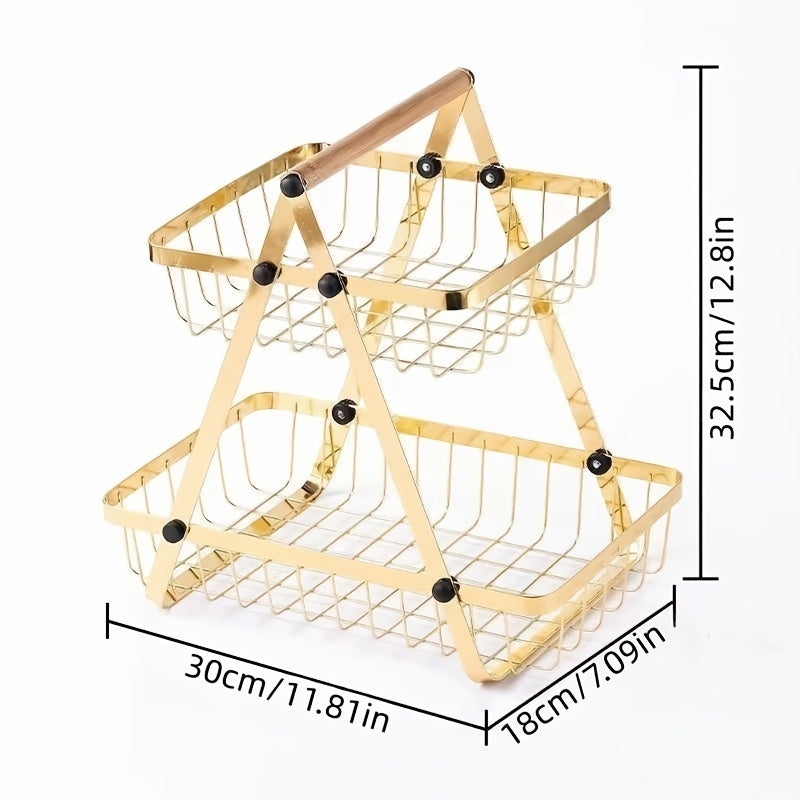 Metal Vegetable and Fruit Storage Rack for Kitchen and Living Room