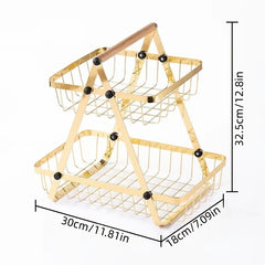 Metal Vegetable and Fruit Storage Rack for Kitchen and Living Room