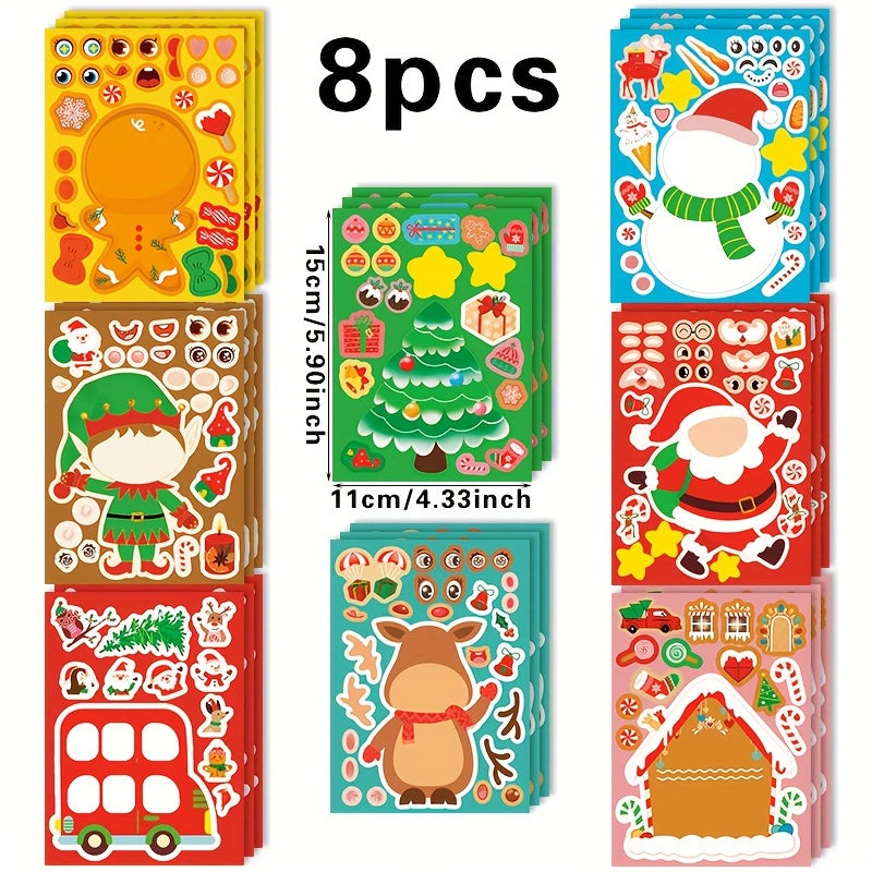 8pcs Christmas Family Party DIY Sticker Decorative Sealing Sticker