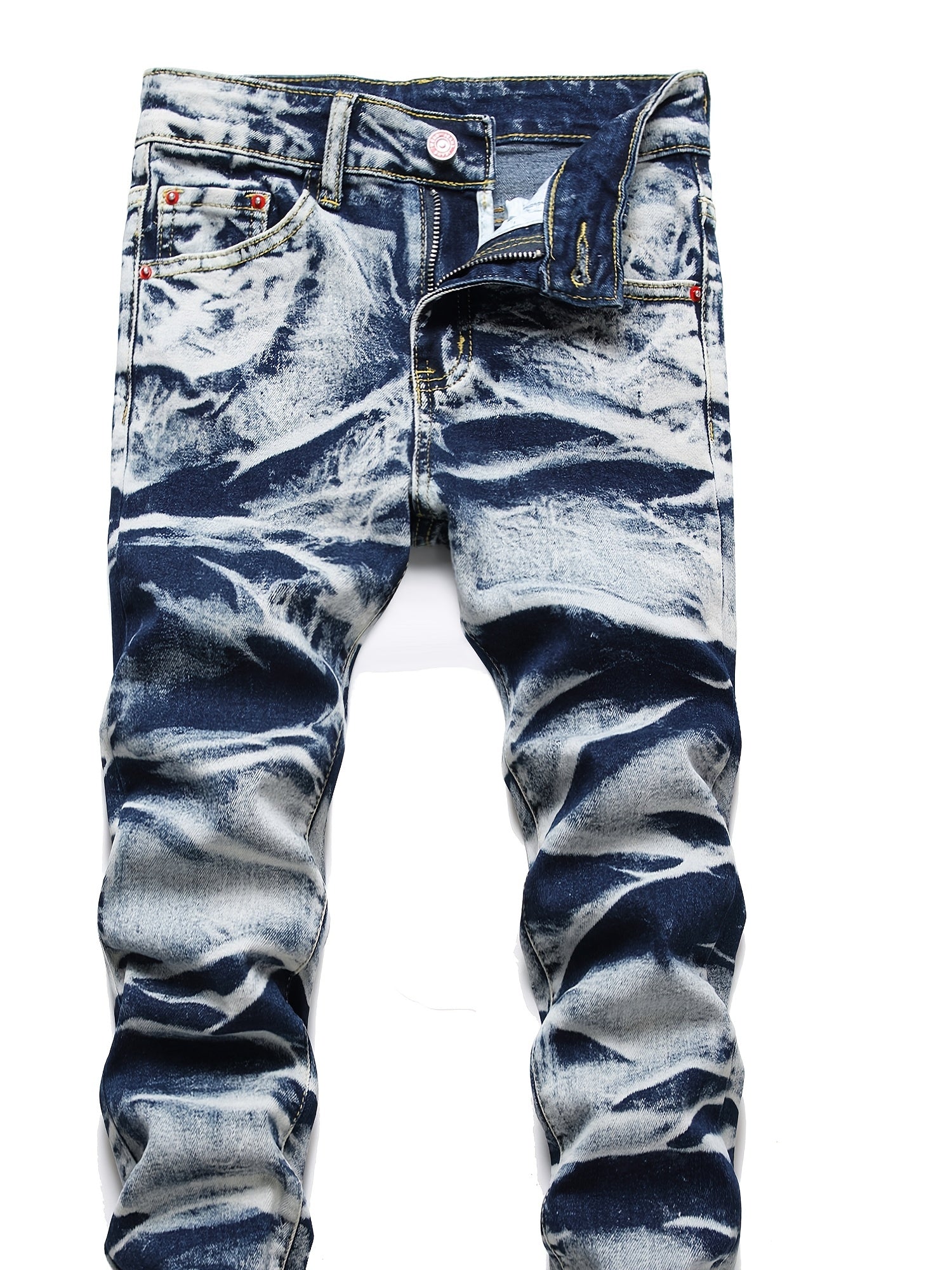 Boys Stretch Ripped Jeans Skinny Slim Fit Washed Denim Pants Kids Clothes