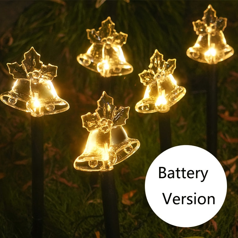 5pcs Star Snowflake Bell LED Lights Christmas Tree Decor