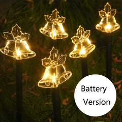 5pcs Star Snowflake Bell LED Lights Christmas Tree Decor