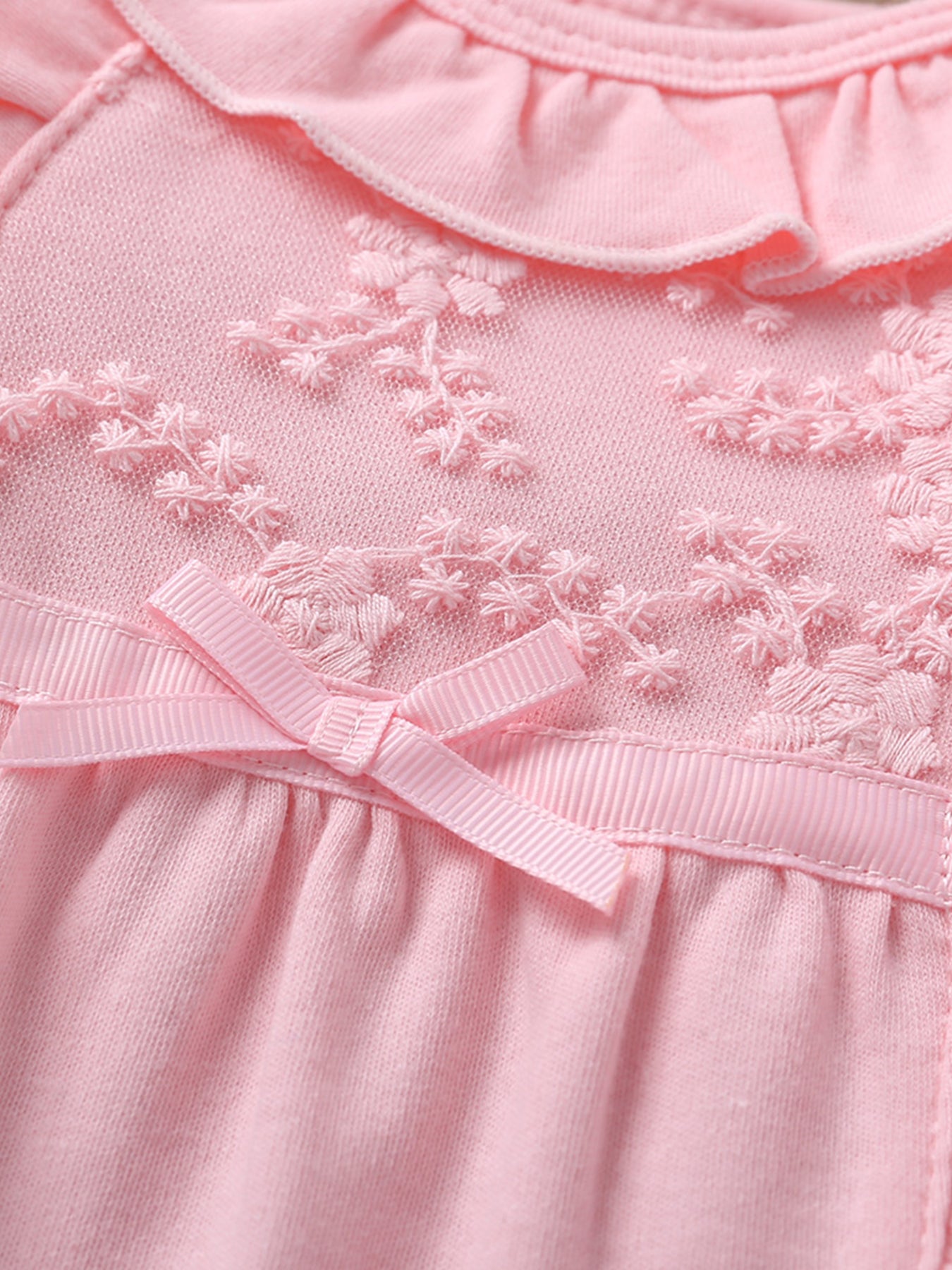 Baby Lace Bow Footed Jumpsuit