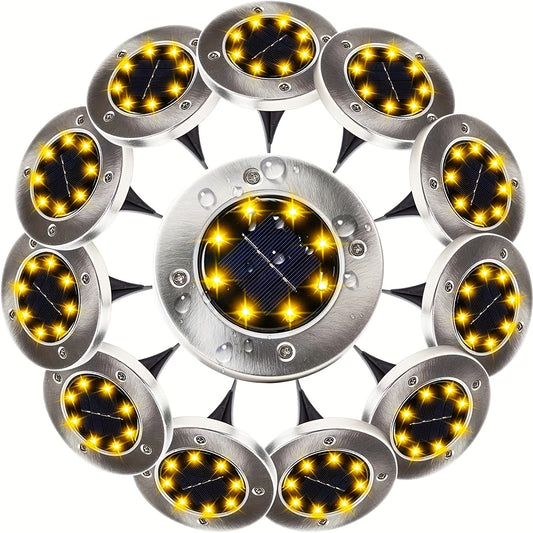 8 LED Solar Ground Lights Outdoor Waterproof Solar Floor Lights Garden Lights