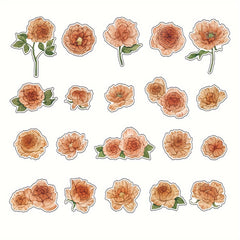 20-Sheet Retro Flower Guka Journal Sticker Pack