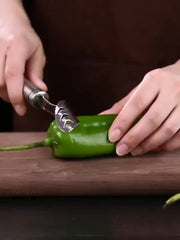 Stainless Steel Pepper Seed Corer Remover Tool - Easy Seed Removal
