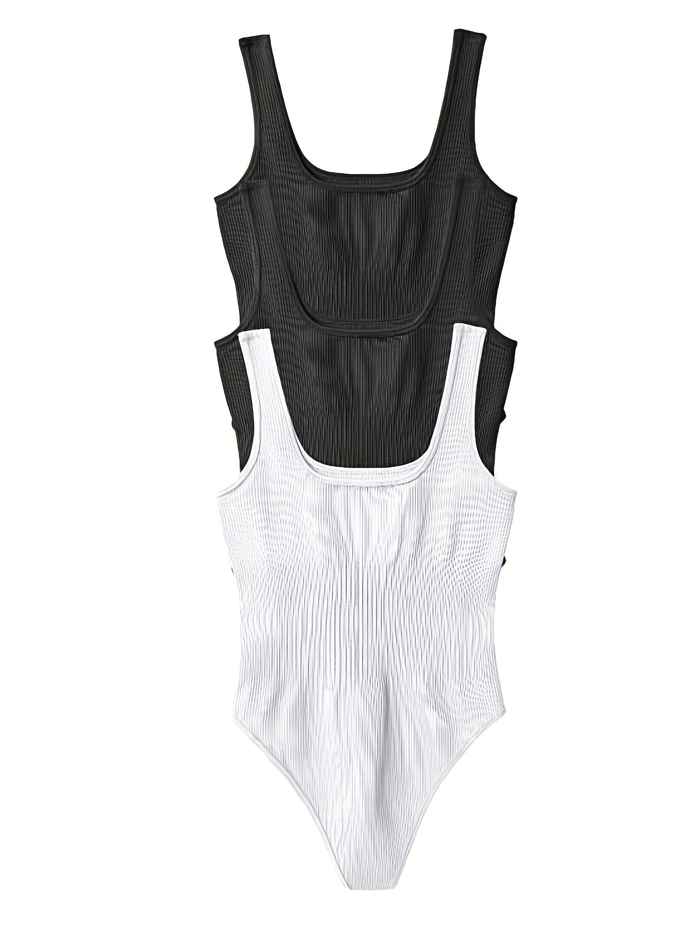 3 Pack U Neck Slim Bodysuit Sleeveless