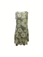 Women's Plus Floral Print Dress & Sheer Cardigan Set