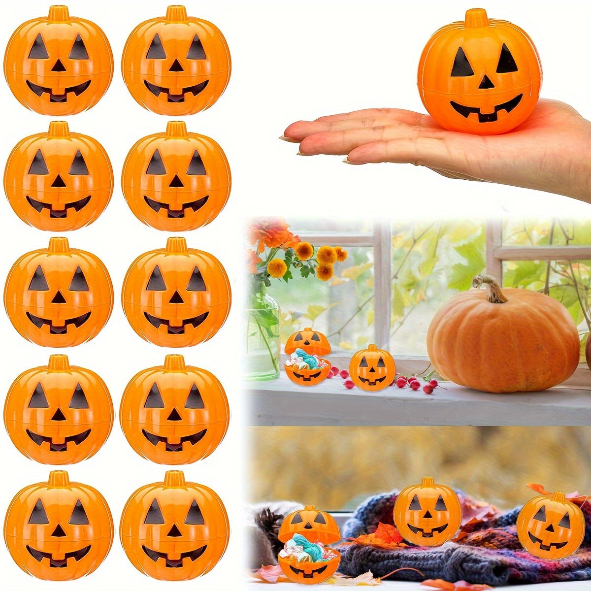 10pcs Pumpkin Candy Box Thanksgiving Surprise Gift Boxes Mini Pumpkin Storage